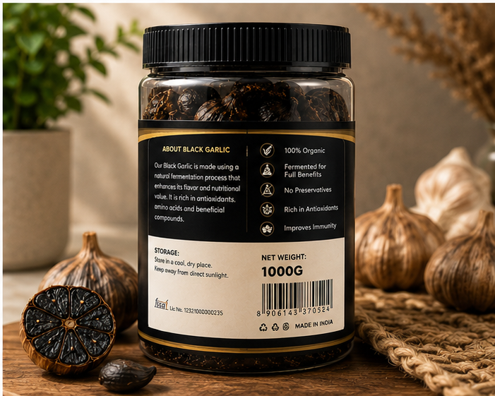 Panchal Organic Premium Fermented Black Garlic 1000G (1kg)