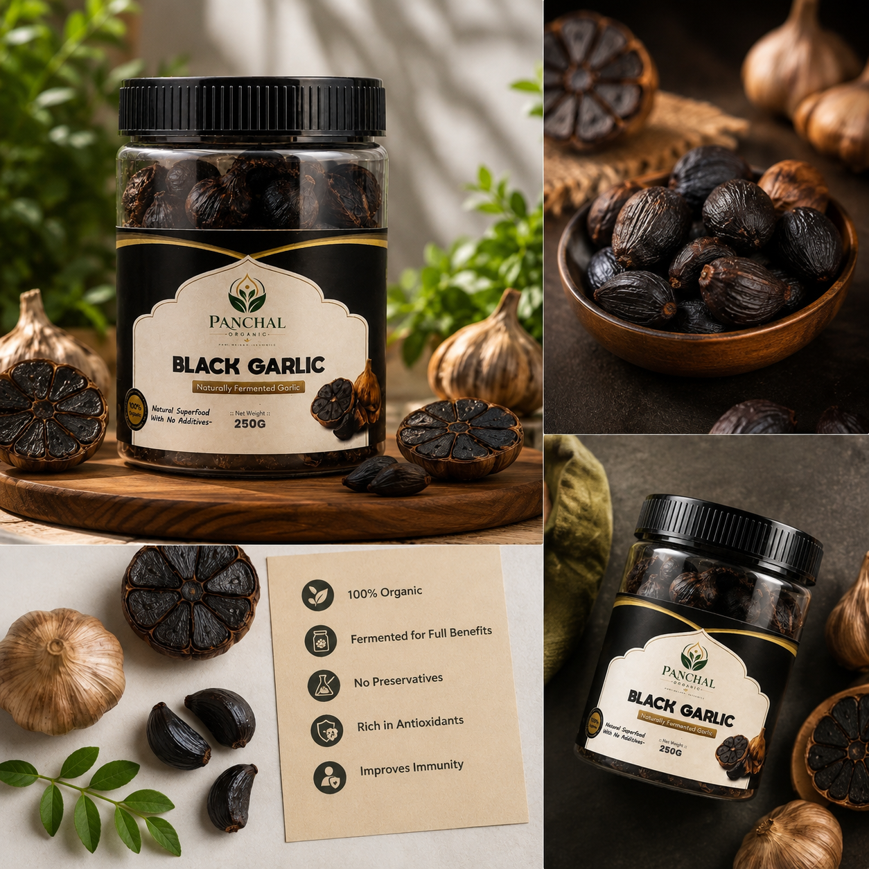 Panchal Organic Premium Fermented Black Garlic 250g